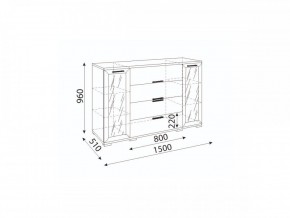 Мармарис (гостиная) М11 Комод-витрина в Троицке - troick.mebel24.online | фото 2