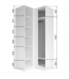 МОРИ МШУ 960.1 Шкаф угловой (белый) в Троицке - troick.mebel24.online | фото 3