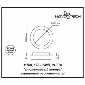 Накладной светильник Novotech Smena 357857 в Троицке - troick.mebel24.online | фото 4