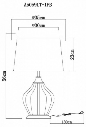 Настольная лампа декоративная Arte Lamp Baymont A5059LT-1PB в Троицке - troick.mebel24.online | фото 3