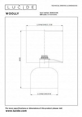 Настольная лампа декоративная Lucide Woolly 10516/01/66 в Троицке - troick.mebel24.online | фото 4