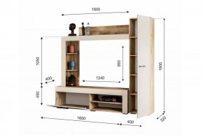 НИКОЛЬ Гостиная (Дуб крафт серый/софт айвори) в Троицке - troick.mebel24.online | фото 2