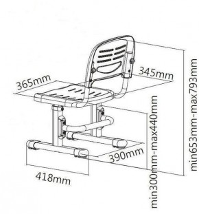 Парта-трансофрмер Amare II Blue + ящик + SST3 Blue в Троицке - troick.mebel24.online | фото 8