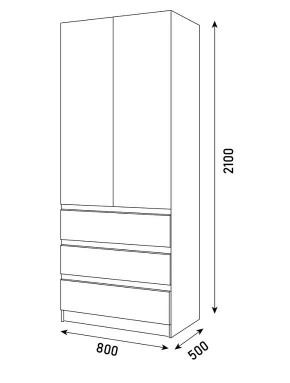 ПАРУС Шкаф 2-х ств. 800 в Троицке - troick.mebel24.online | фото 3