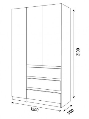 ПАРУС Шкаф 3-х ств. 1200 в Троицке - troick.mebel24.online | фото 3