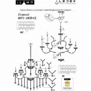 Подвесная люстра iLamp Diamond 6071-18 CR+CL в Троицке - troick.mebel24.online | фото 2