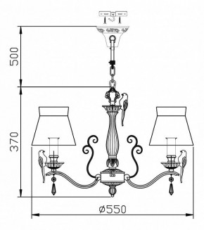 Подвесная люстра Maytoni Bird ARM013-05-W в Троицке - troick.mebel24.online | фото 3