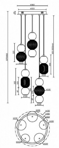 Подвесная люстра Maytoni Drop MOD273PL-L80CH3K в Троицке - troick.mebel24.online | фото 3