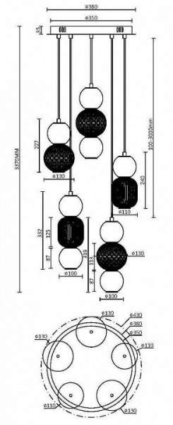 Подвесная люстра Maytoni Drop MOD273PL-L80G3K в Троицке - troick.mebel24.online | фото 2