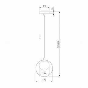 Подвесной светильник Eurosvet Dublin 50205/1 черный/бронза в Троицке - troick.mebel24.online | фото 3