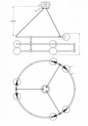 Подвесной светильник Maytoni Balance MOD317PL-06B в Троицке - troick.mebel24.online | фото 3
