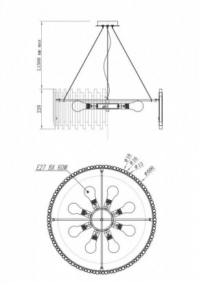 Подвесной светильник Maytoni Coliseo MOD135PL-08BS в Троицке - troick.mebel24.online | фото 5