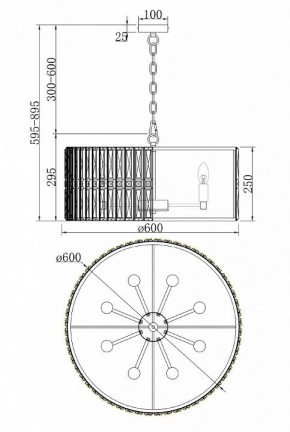 Подвесной светильник Maytoni Facet MOD094PL-08G в Троицке - troick.mebel24.online | фото 3