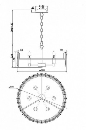 Подвесной светильник Maytoni Puntes MOD043PL-06CH в Троицке - troick.mebel24.online | фото 5