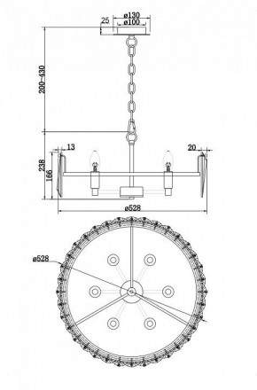 Подвесной светильник Maytoni Puntes MOD043PL-06G в Троицке - troick.mebel24.online | фото 4
