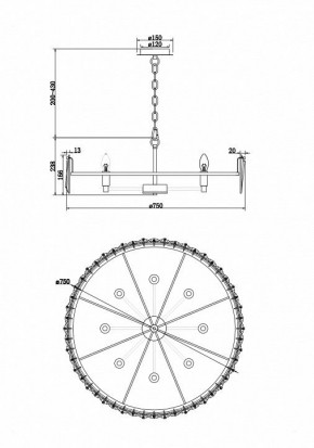 Подвесной светильник Maytoni Puntes MOD043PL-08CH в Троицке - troick.mebel24.online | фото 4