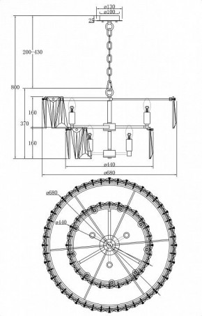 Подвесной светильник Maytoni Puntes MOD043PL-12CH в Троицке - troick.mebel24.online | фото 3