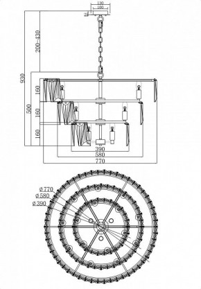 Подвесной светильник Maytoni Puntes MOD043PL-18G в Троицке - troick.mebel24.online | фото 4