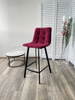 Полубарный стул CHILLI-QB SQUARE винный #16, велюр / черный каркас (H=66cm) М-City в Троицке - troick.mebel24.online | фото 4