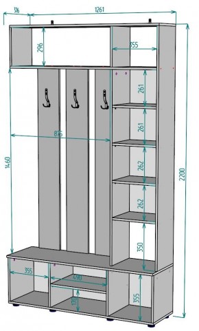 Прихожая с зеркалом V19_M в Троицке - troick.mebel24.online | фото 2