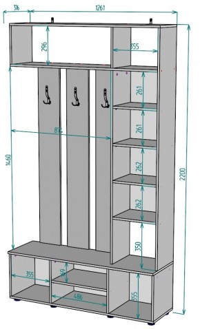 Прихожая с зеркалом V20_M в Троицке - troick.mebel24.online | фото 2