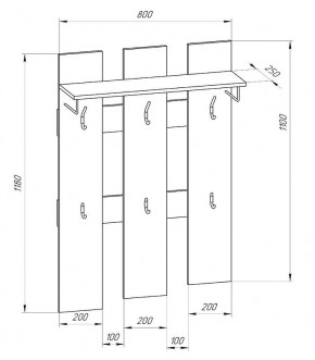 Прихожая-вешалка большая 800 в Троицке - troick.mebel24.online | фото 2
