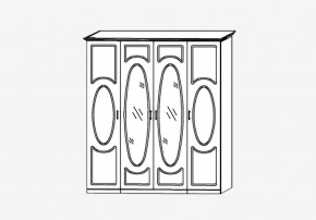 Прованс-2 Шкаф 4-х дверный с 2 зеркалами (Бежевый/Текстура белая платиной золото) в Троицке - troick.mebel24.online | фото 2