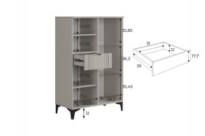 РИЧ Комод 2 со стеклом в Троицке - troick.mebel24.online | фото 3