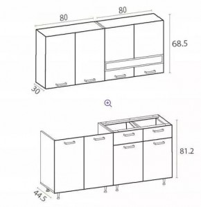 РИО-2 ЛДСП Кухонный гарнитур 1,6 м в Троицке - troick.mebel24.online | фото 7