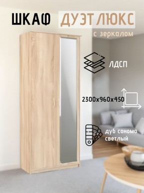 Шкаф 2-х створчатый Дуэт Люкс с зеркалом в Троицке - troick.mebel24.online | фото 7
