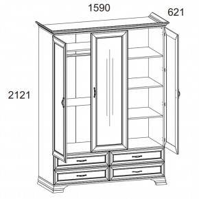 Шкаф 3D4S Z, TIFFANY, цвет вудлайн кремовый в Троицке - troick.mebel24.online | фото 1