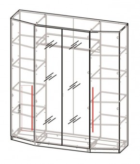 Шкаф 4-х дверный с зеркалом Шк63.1 МС Роксана (ЯШС) в Троицке - troick.mebel24.online | фото