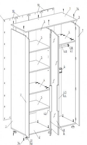 Шкаф 4-ств. с зеркалом "Лео" в Троицке - troick.mebel24.online | фото 2