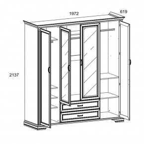 Шкаф 4D2S Z , MONAKO, цвет Сосна винтаж в Троицке - troick.mebel24.online | фото 1