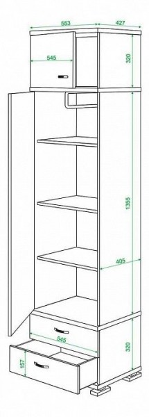 Шкаф платяной Домино КС-10 в Троицке - troick.mebel24.online | фото 3