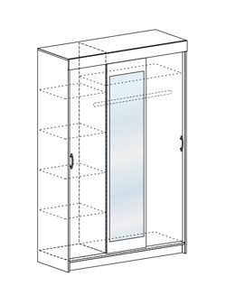 Шкаф-купе Басса ШКК 551 шимо шимо светлый/темный в Троицке - troick.mebel24.online | фото 3