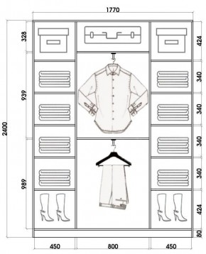 Шкаф-купе ХИТ 24-4-18/2-555 (420) в Троицке - troick.mebel24.online | фото 3