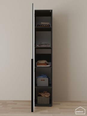 Шкаф Linnea MHR-1-2 2050х400х510 (Графит-М 11.1.25) в Троицке - troick.mebel24.online | фото 4