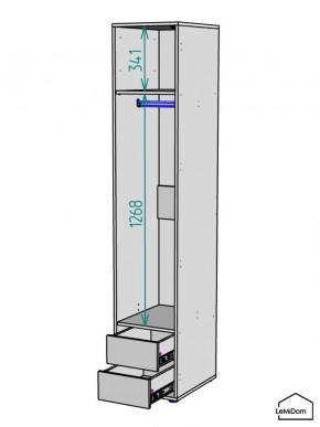 Шкаф Linnea MHR-1-3 2050х400х510 (ДВ-М 11.1.25) в Троицке - troick.mebel24.online | фото 3