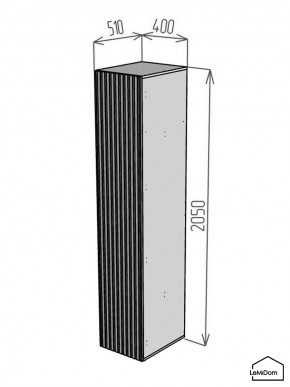 Шкаф Linnea MHR-1-3 2050х400х510 (Графит-М 11.1.25) в Троицке - troick.mebel24.online | фото 2