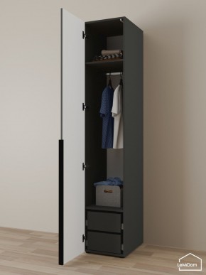 Шкаф Linnea MHR-1-3 2050х400х510 (Графит-М 11.1.25) в Троицке - troick.mebel24.online | фото 5