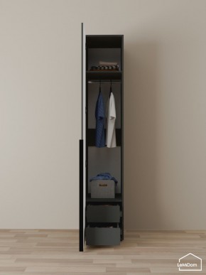 Шкаф Linnea MHR-1-3 2050х400х510 (Графит-М 11.1.25) в Троицке - troick.mebel24.online | фото 6