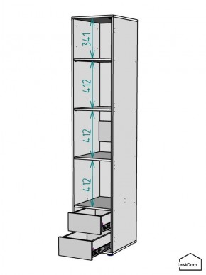 Шкаф Linnea MHR-1-4 2050х400х510 (Графит-М 11.1.25) в Троицке - troick.mebel24.online | фото 3