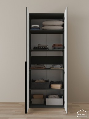 Шкаф Linnea MHR-2-2 2050х800х510 (Графит-М 11.1.25) в Троицке - troick.mebel24.online | фото 4
