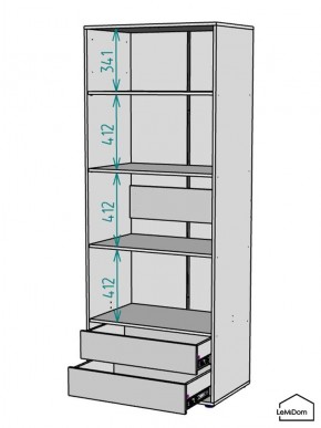 Шкаф Linnea MHR-2-4 2050х800х510 (Графит-М 11.1.25) в Троицке - troick.mebel24.online | фото 3