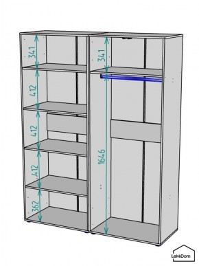 Шкаф Linnea MHR-4-1 2050х1600х510 (Белый-М 11.1.2) в Троицке - troick.mebel24.online | фото 3