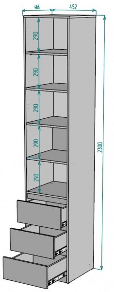 Шкаф Мальта H160 в Троицке - troick.mebel24.online | фото 2