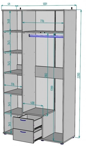 Шкаф Ольга H54 в Троицке - troick.mebel24.online | фото 2