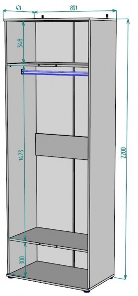 Шкаф Ольга H58 в Троицке - troick.mebel24.online | фото 2