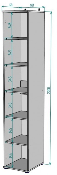 Шкаф Ольга H59 в Троицке - troick.mebel24.online | фото 2